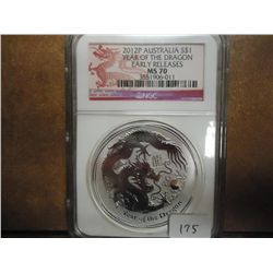 2012-P AUSTRALIA SILVER DOLLAR YEAR OF THE DRAGON