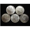 Image 1 : 5 ASSORTED 40% SILVER KENNEDY HALF DOLLARS