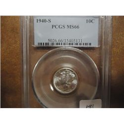 1940-S MERCURY DIME PCGS MS66