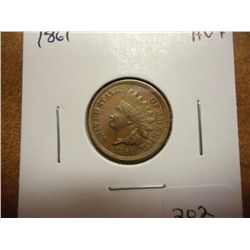 1861 INDIAN HEAD CENT AU+