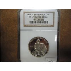 1982-S WASHINGTON HALF DOLLAR NGC PF69