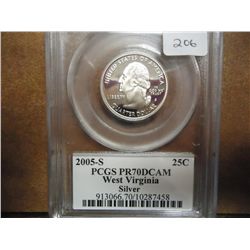 2005-S SILVER WEST VIRGINIA QUARTER PCGS PR70 DCAM