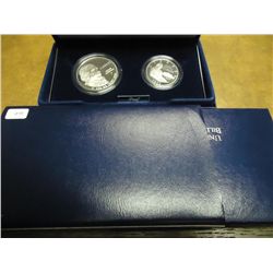 1993-S BILL OF RIGHTS 2 COIN PF SET BOTH ARE SILV.