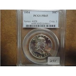 1954 FRANKLIN HALF DOLLAR PCGS PR65