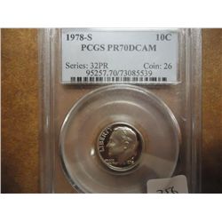 1978-S ROOSEVELT DIME PCGS PR70 DCAM