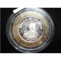 CASINO $10 SILVER TOKEN (UNC) 4 QUEENS