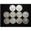 Image 1 : 10 ASSORTED 1940'S MERCURY DIMES
