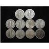 Image 2 : 10 ASSORTED 1940'S MERCURY DIMES