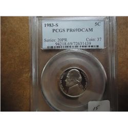 1983-S JEFFERSON NICKEL PCGS PR69 DCAM