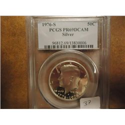 1976-S SILVER KENNEDY HALF DOLLAR PCGS PR69 DCAM