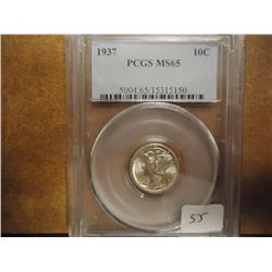 1937 MERCURY DIME PCGS MS65
