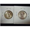 Image 2 : 1953-S & 59-D WASHINGTON SILVER QUARTERS UNC