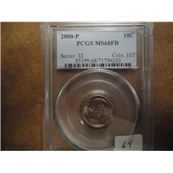2000-P ROOSEVELT DIME PCGS MS68 FUNNY BACK