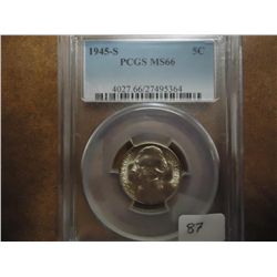 1945-S 35% SILVER JEFFERSON WAR NICKEL PCGS MS66