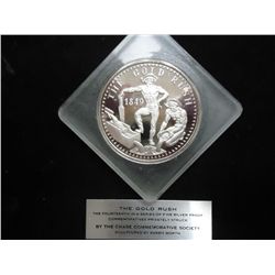 28 GRAM STERLING SILVER PF ROUND 1849 GOLD RUSH