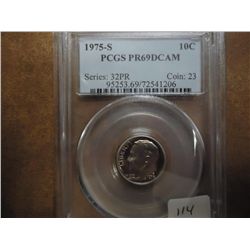 1975-S ROOSEVELT DIME PCGS PR69 DCAM