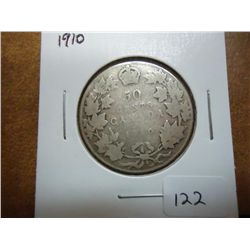 1910 CANADA SILVER 50 CENTS