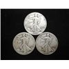 Image 1 : 1941,42 & 43 WALKING LIBERTY HALF DOLLARS