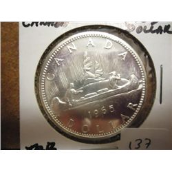 1965 CANADA SILVER DOLLAR UNC