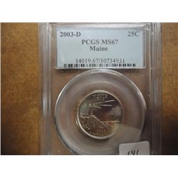 2003-D MAINE QUARTER PCGS MS67