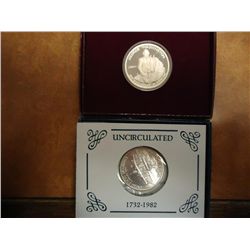 1982 D & S WASHINGTON COMMEM HALVES UNC & PF