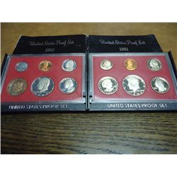 1981 & 1982 US PROOF SETS (WITH BOXES)