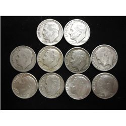10 ASSORTED SILVER ROOSEVELT DIMES
