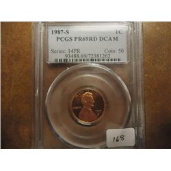 1987-S LINCOLN CENT PCGS PR69RD DCAM