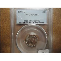 2005-D ROOSEVELT DIME PCGS MS67