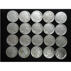 20 ASSORTED FULL DATE 1930'S BUFFALO NICKELS