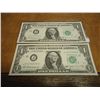Image 1 : 2-1963-B $1 FRN'S CRISP UNC CONSECUTIVE SERIAL #'S
