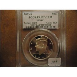2003-S SILVER KENNEDY HALF DOLLAR PCGS PR69 DCAM