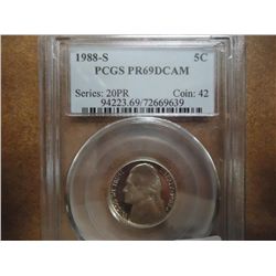 1988-S JEFFERSON NICKEL PCGS PR69 DCAM