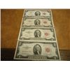 Image 1 : 1953,53-A,53-B & 1963 $2 US RED SEAL NOTES