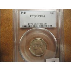 1941 JEFFERSON NICKEL PCGS PR64