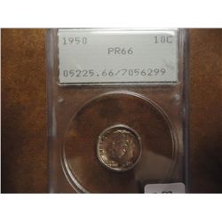 1950 SILVER ROOSEVELT DIME PCGS PR66 IN OLD