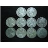 Image 1 : 10 ASSORTED 35% SILVER JEFFERSON WAR NICKELS