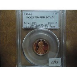 1984-S LINCOLN CENT PCGS PR69RD DCAM