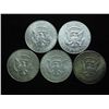 Image 2 : 5 ASSORTED 40% SILVER KENNEDY HALF DOLLARS