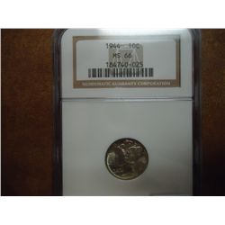 1944 MERCURY DIME NGC MS66
