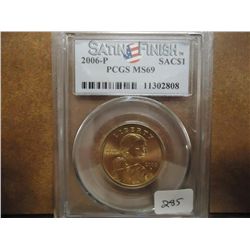 2006-P SACAGAWEA DOLLAR PCGS MS69 SATIN FINISH