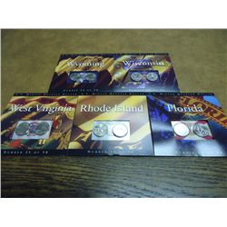 5 ASSORTED 50 STATE QUARTERS P & D UNC SETS