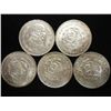 Image 1 : 5 ASSORTED 1960'S MEXICO SILVER PESOS