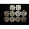 Image 2 : 10 ASSORTED 1940'S MERCURY DIMES