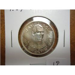 1/4 OZ. STERLING SILVER ROUND JAMES POLK