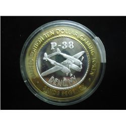 CASINO $10 SILVER TOKEN (UNC) P-38 RENO NEVADA