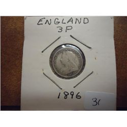 1896 GREAT BRITAIN SILVER 3 PENCE