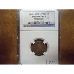 1858 (LARGE LETTER) FLYING EAGLE CENT NGC