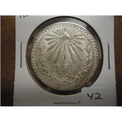 1932-M MEXICO SILVER CAP & RAYS PESO