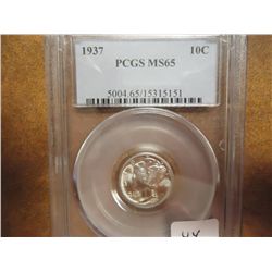1937 MERCURY DIME PCGS MS65